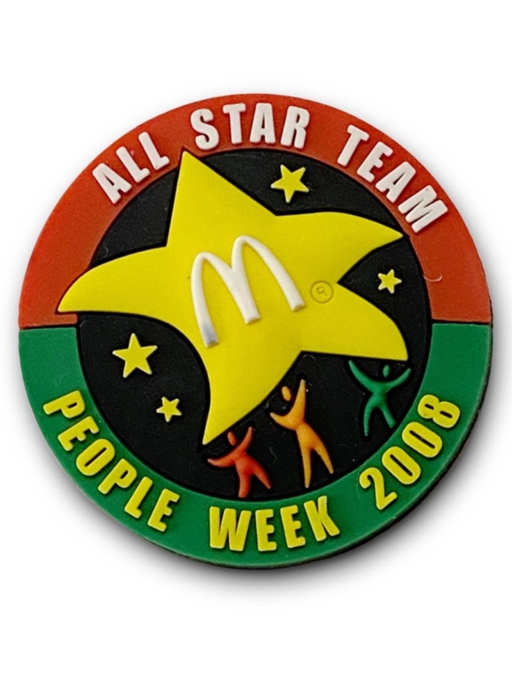 McDonald’s Pin All Star Team People Week 2007 Large Rubber Colorful Round Lapel